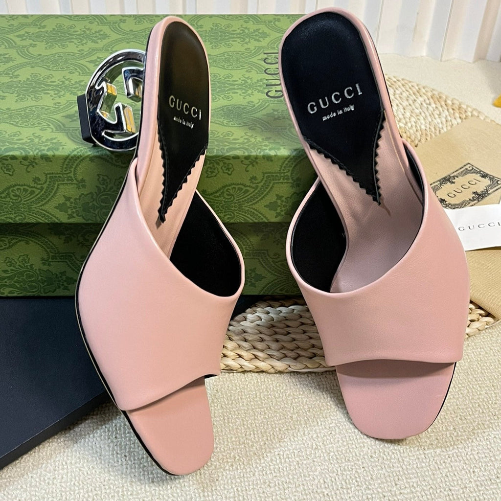 GUCCI Women's Heeled Sandals Pink Pastel