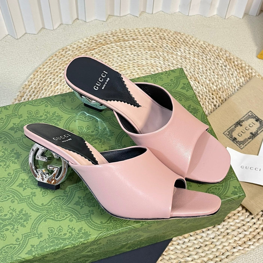 GUCCI Women's Heeled Sandals Pink Pastel