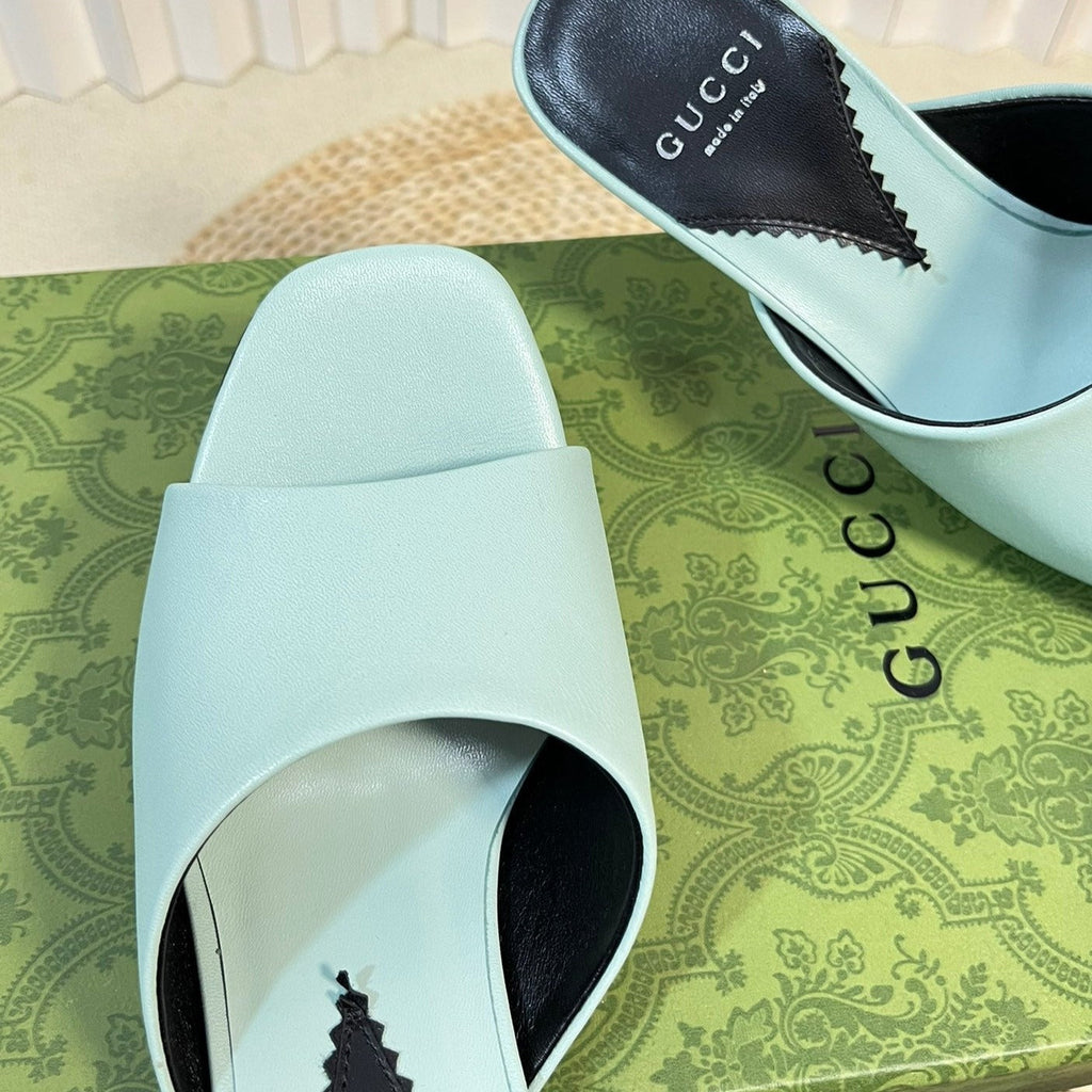 GUCCI Women's Heeled Sandals Vivid Sky Blue