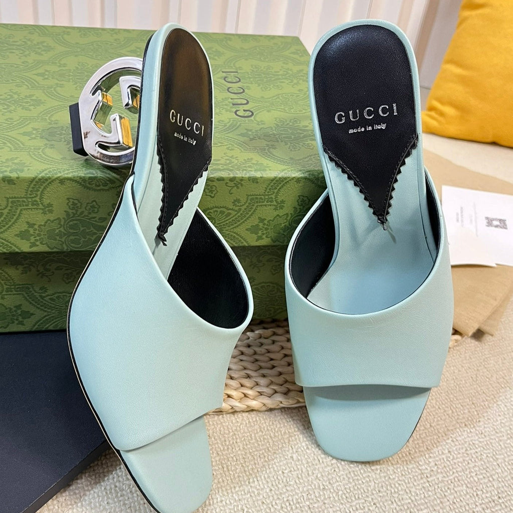 GUCCI Women's Heeled Sandals Vivid Sky Blue