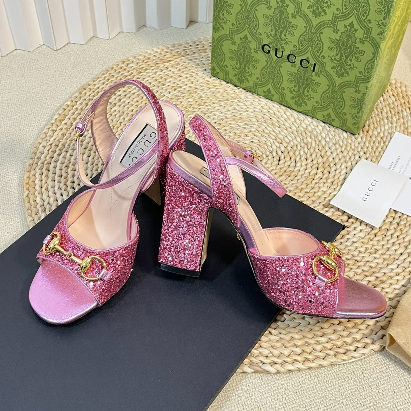 GUCCI Women Sandal High Heels Pink