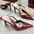 GUCCI HIGH SLINGBACK PUMP 10 CM IN CHERRY RED GLOSSY CALFSKIN