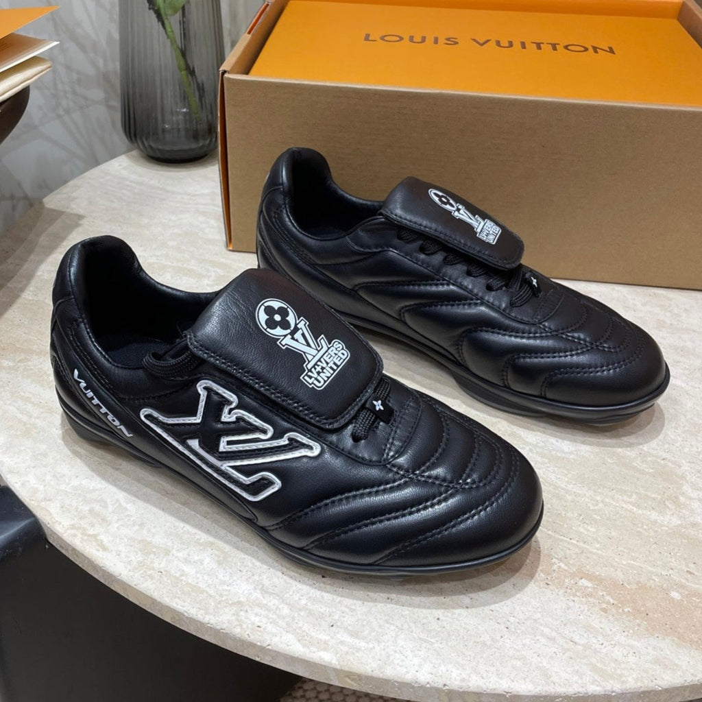 LOUIS VUITTON FOOTPRINT SOCCER SNEAKER IN BLACK CALFSKIN