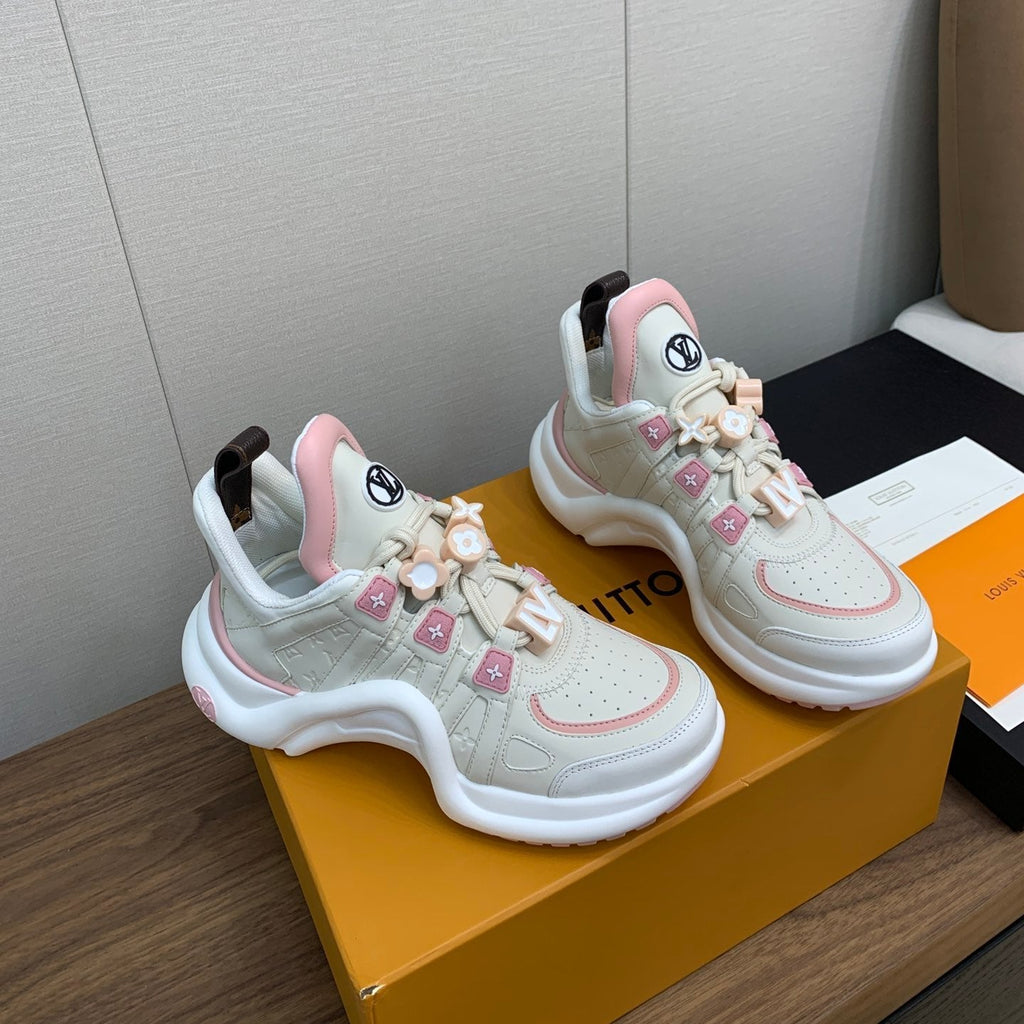 LOUIS VUITTON LV ARCHLIGHT SNEAKER BEIGE MIX LIGHT PINK
