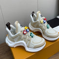 LOUIS VUITTON LV ARCHLIGHT SNEAKER BEIGE MIX CAMEL BROWN CALFSKIN