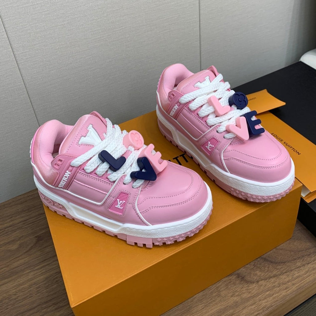 LOUIS VUITTON LV TRAINER IN LIGHT PINK CALFSKIN