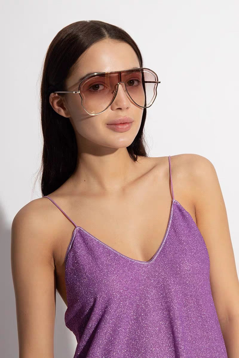 RUNWAY SUNGLASSES 571638 IN GOLD METAL BROWN SMOKE LENSES