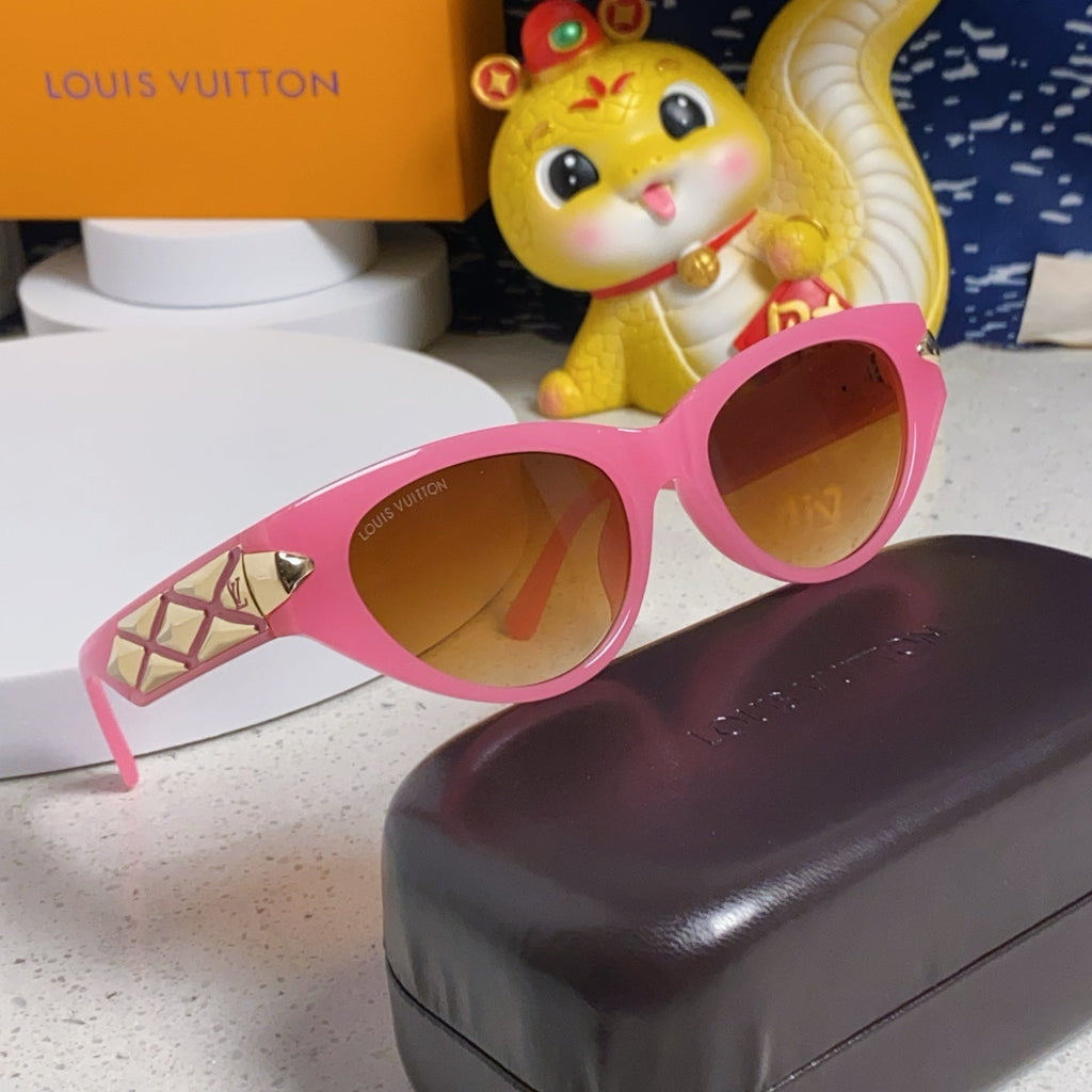 LOUIS VUITTON CAT EYE SUNGLASSES 576881 IN PINK AND GOLD ACETATE