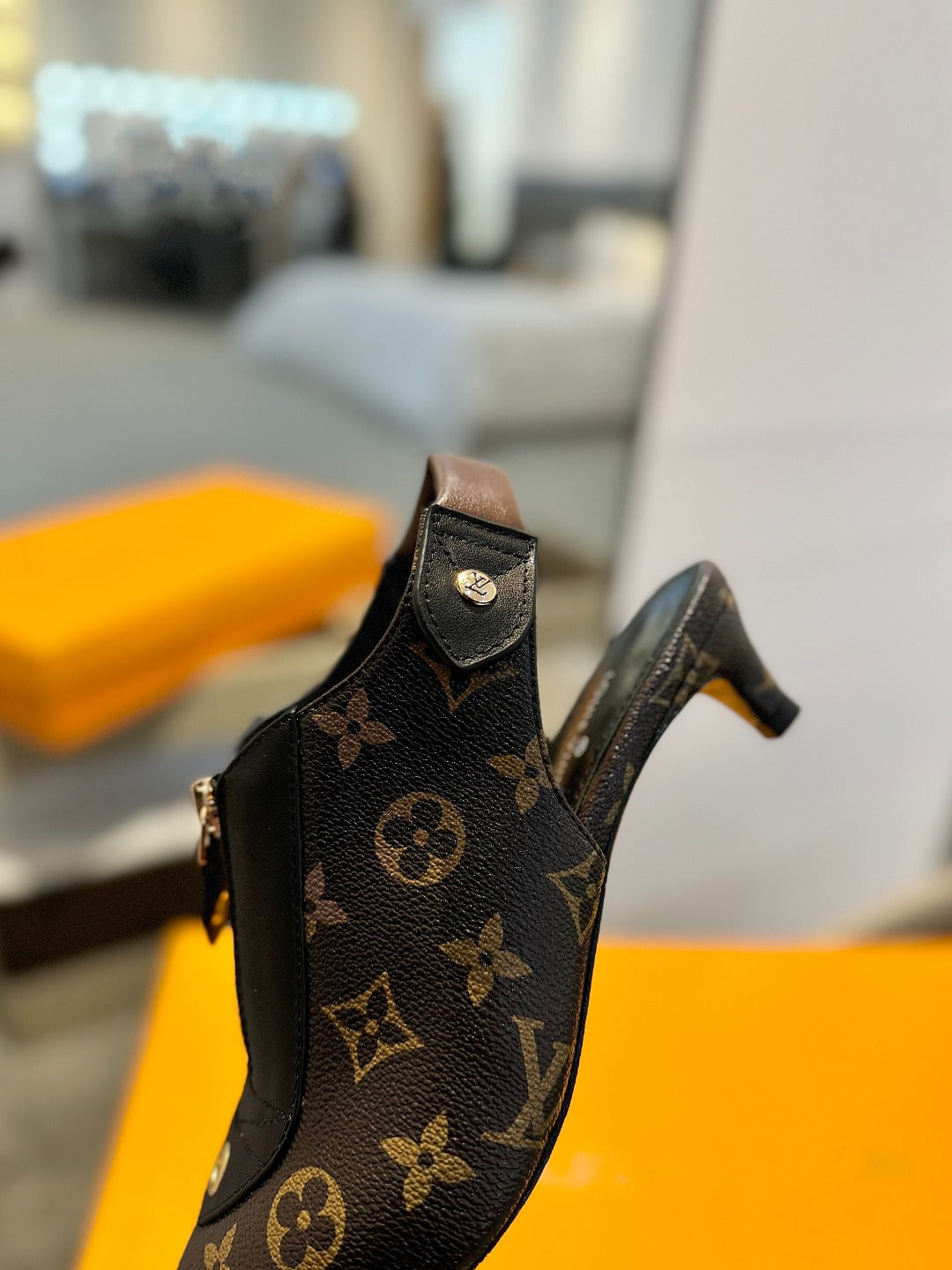 LOUIS VUITTON ALLURE HIGH 4.5 CM SLINGBACK IN CHOCOLATE BROWN MONOGRAM CALFSKIN