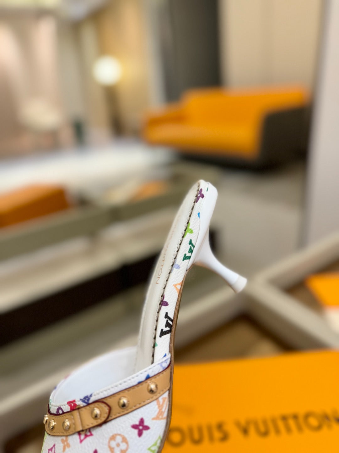 LOUIS VUITTON LV X TM 6AM HIGH 4 CM MULE IN WHITE MONOGRAM CALFSKIN