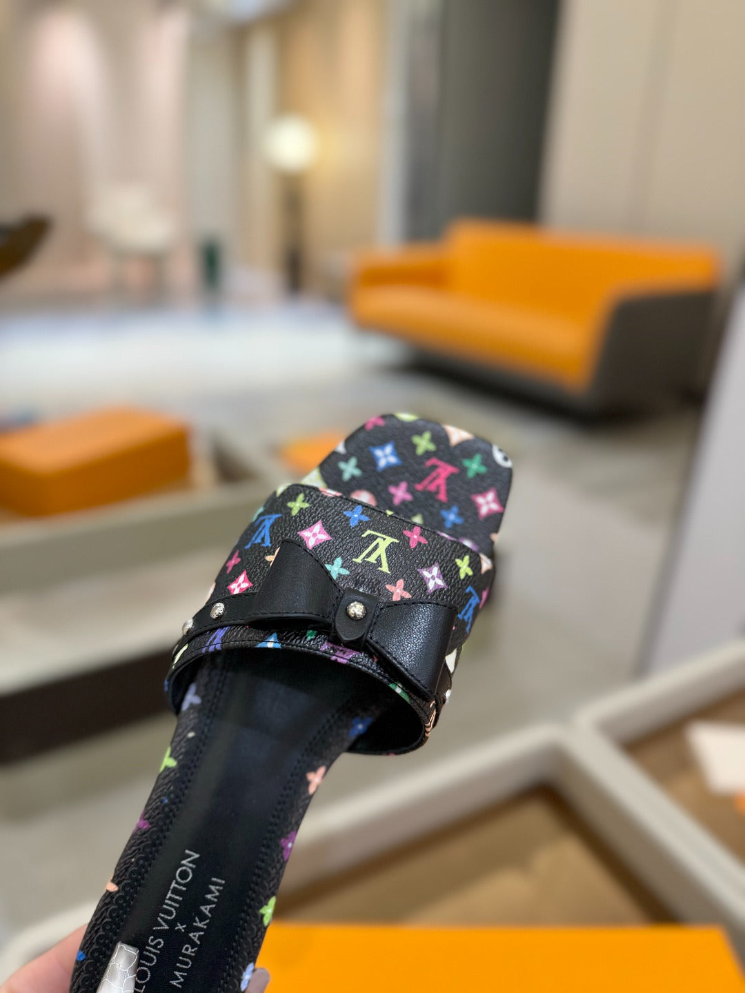 LOUIS VUITTON LV X TM 6AM FLAT MULE IN BLACK MONOGRAM CALFSKIN
