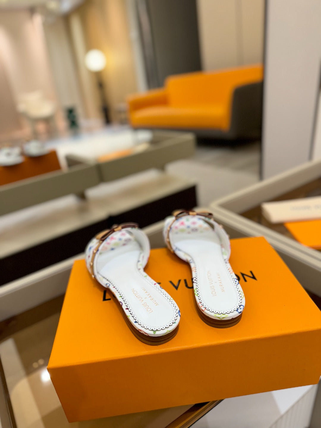 LOUIS VUITTON LV X TM 6AM FLAT MULE IN WHITE MONOGRAM CALFSKIN