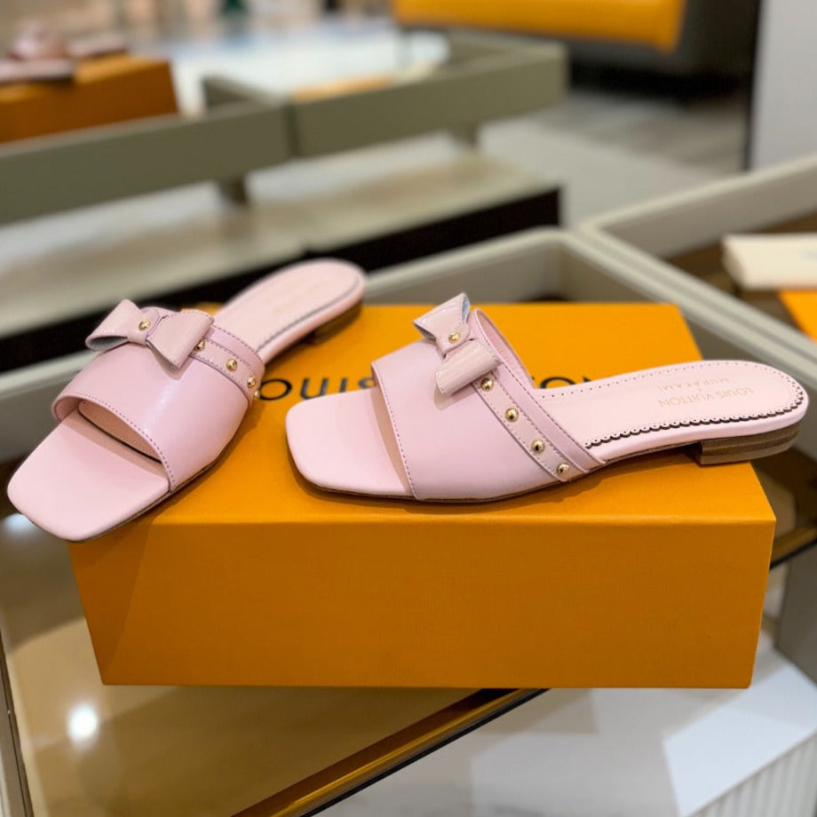 LOUIS VUITTON LV X TM 6AM FLAT MULE IN BABY PINK CALFSKIN
