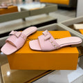 LOUIS VUITTON LV X TM 6AM FLAT MULE IN BABY PINK CALFSKIN