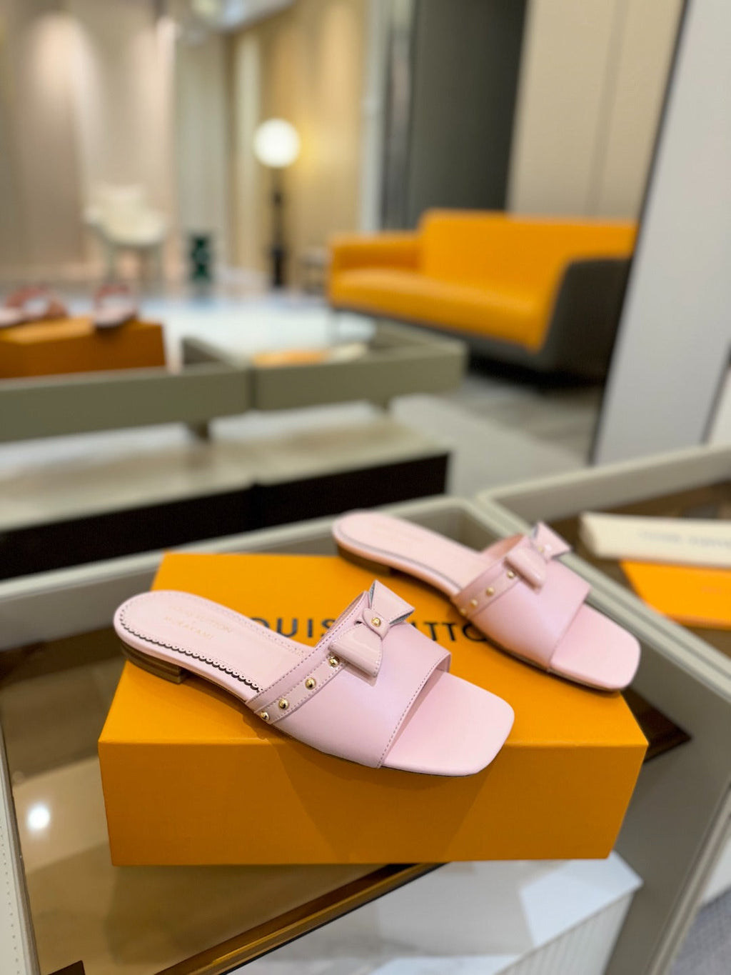 LOUIS VUITTON LV X TM 6AM FLAT MULE IN BABY PINK CALFSKIN