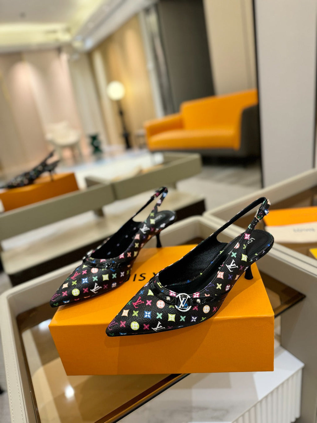LOUIS VUITTON HIGH MULE 4 CM IN BLACK MONOGRAM CALFSKIN