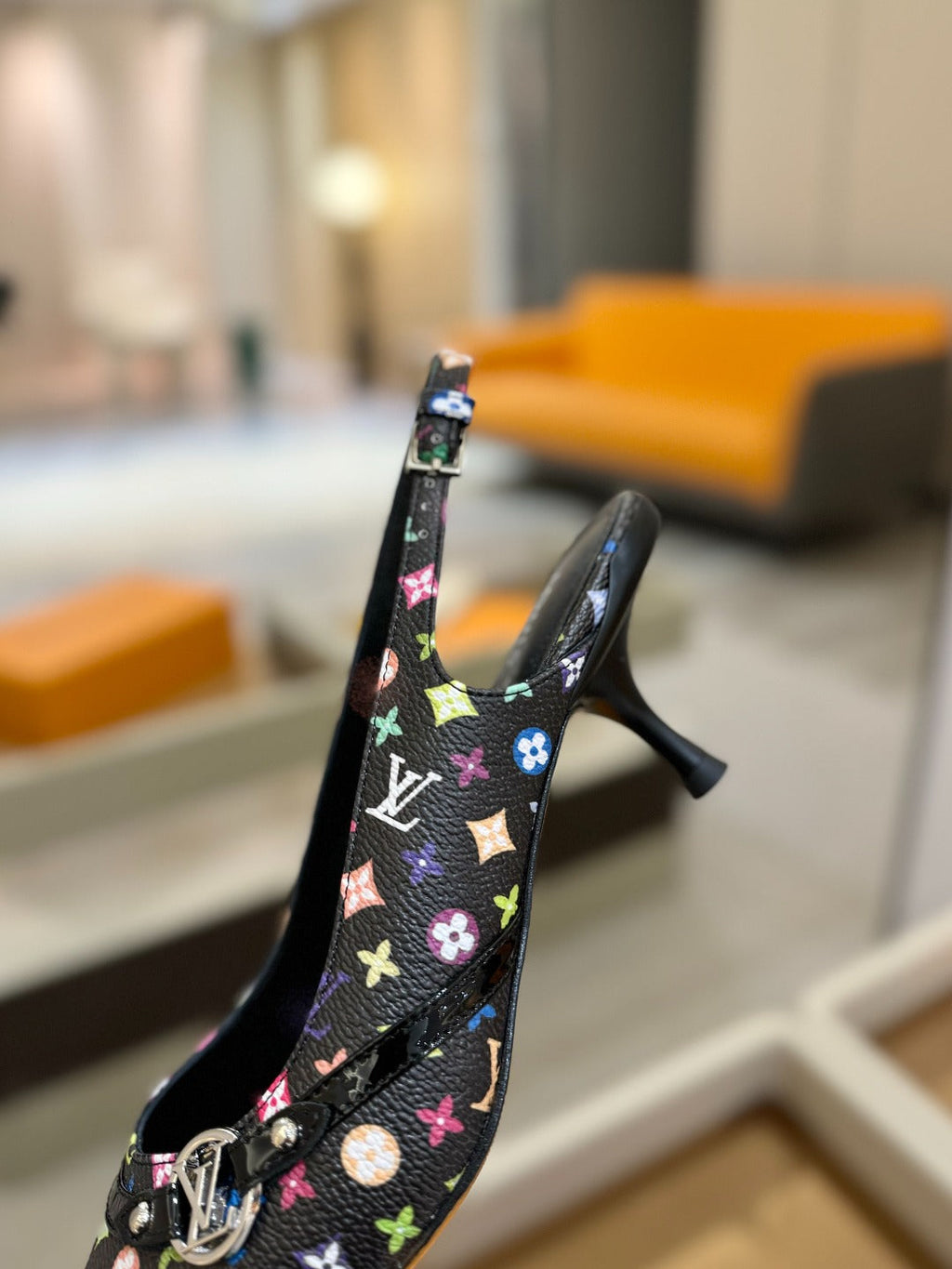 LOUIS VUITTON HIGH MULE 4 CM IN BLACK MONOGRAM CALFSKIN