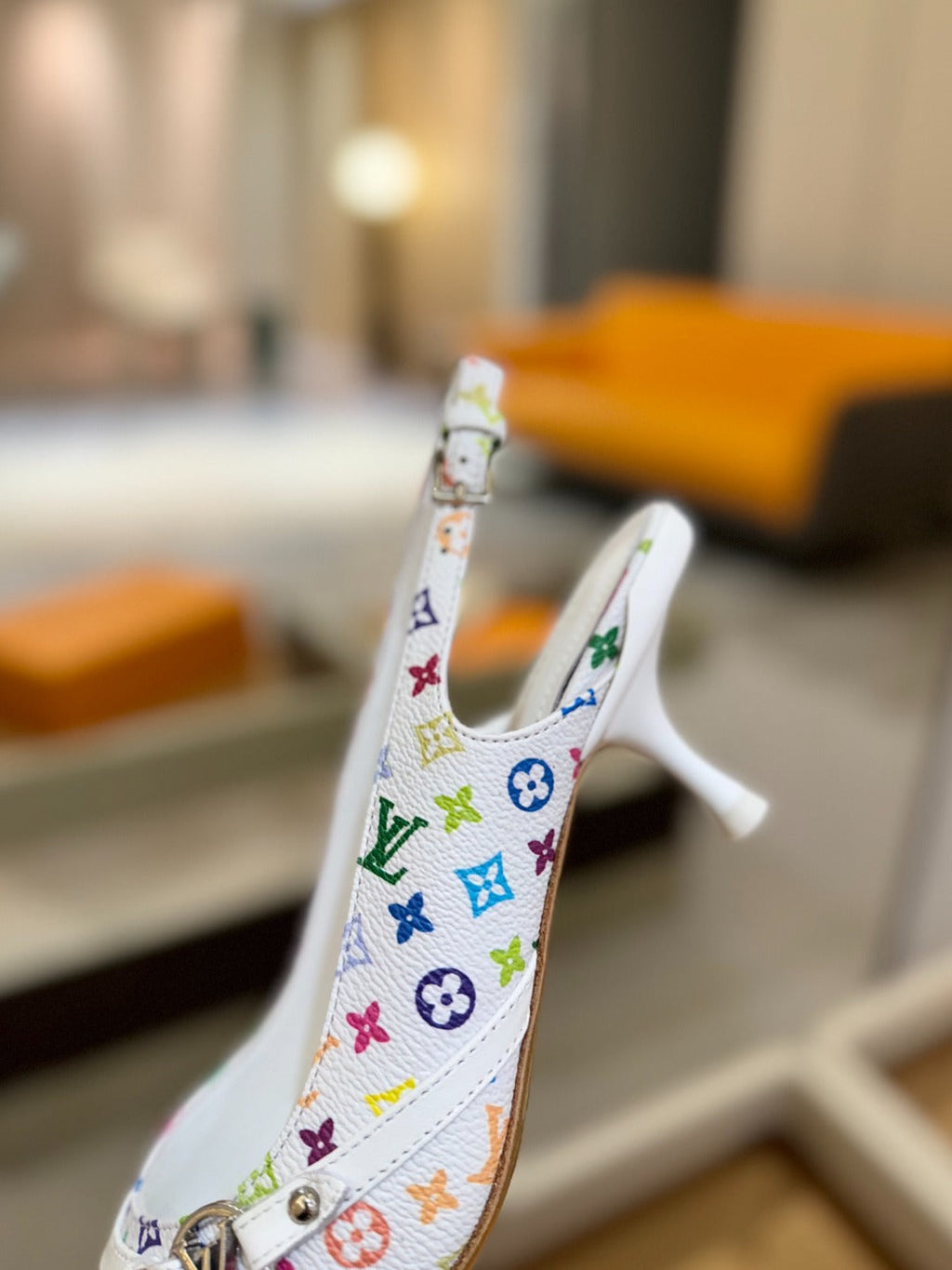 LOUIS VUITTON HIGH MULE 4 CM IN WHITE MONOGRAM CALFSKIN