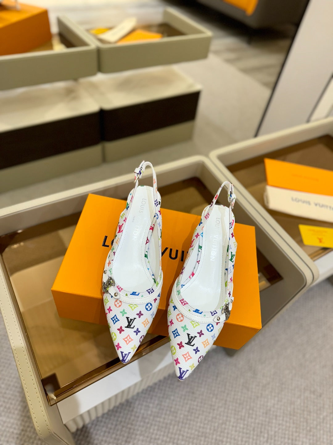 LOUIS VUITTON HIGH MULE 4 CM IN WHITE MONOGRAM CALFSKIN