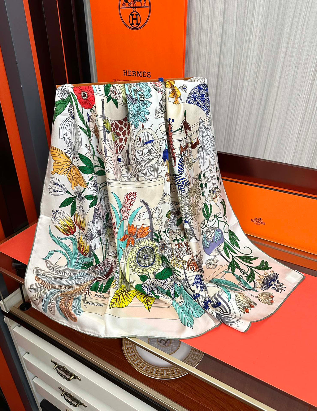 HERMES HERMES 25S SCARF 90 IN SILK 735741