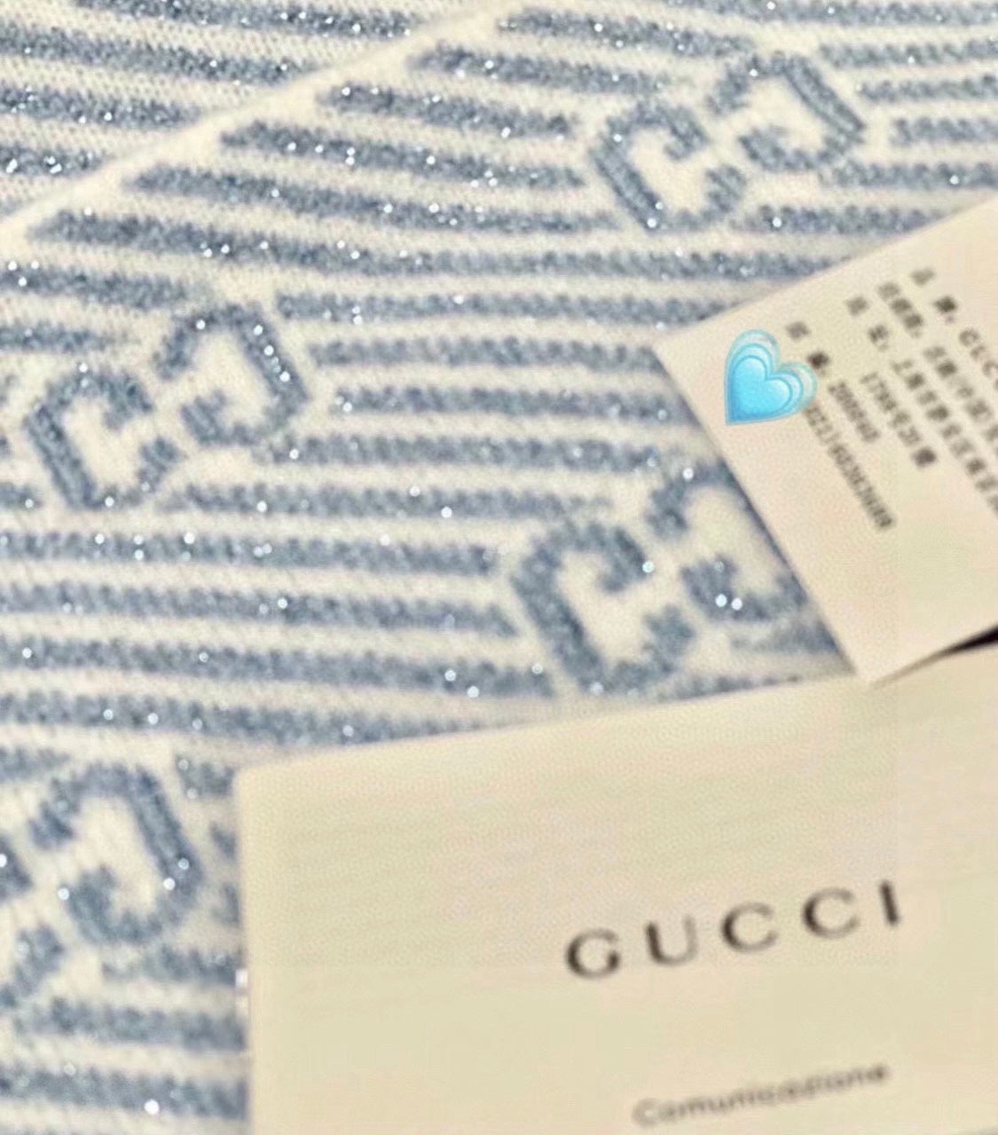 GUCCI SCARF 180 CM IN ELECTRIC BLUE WOOL 405525