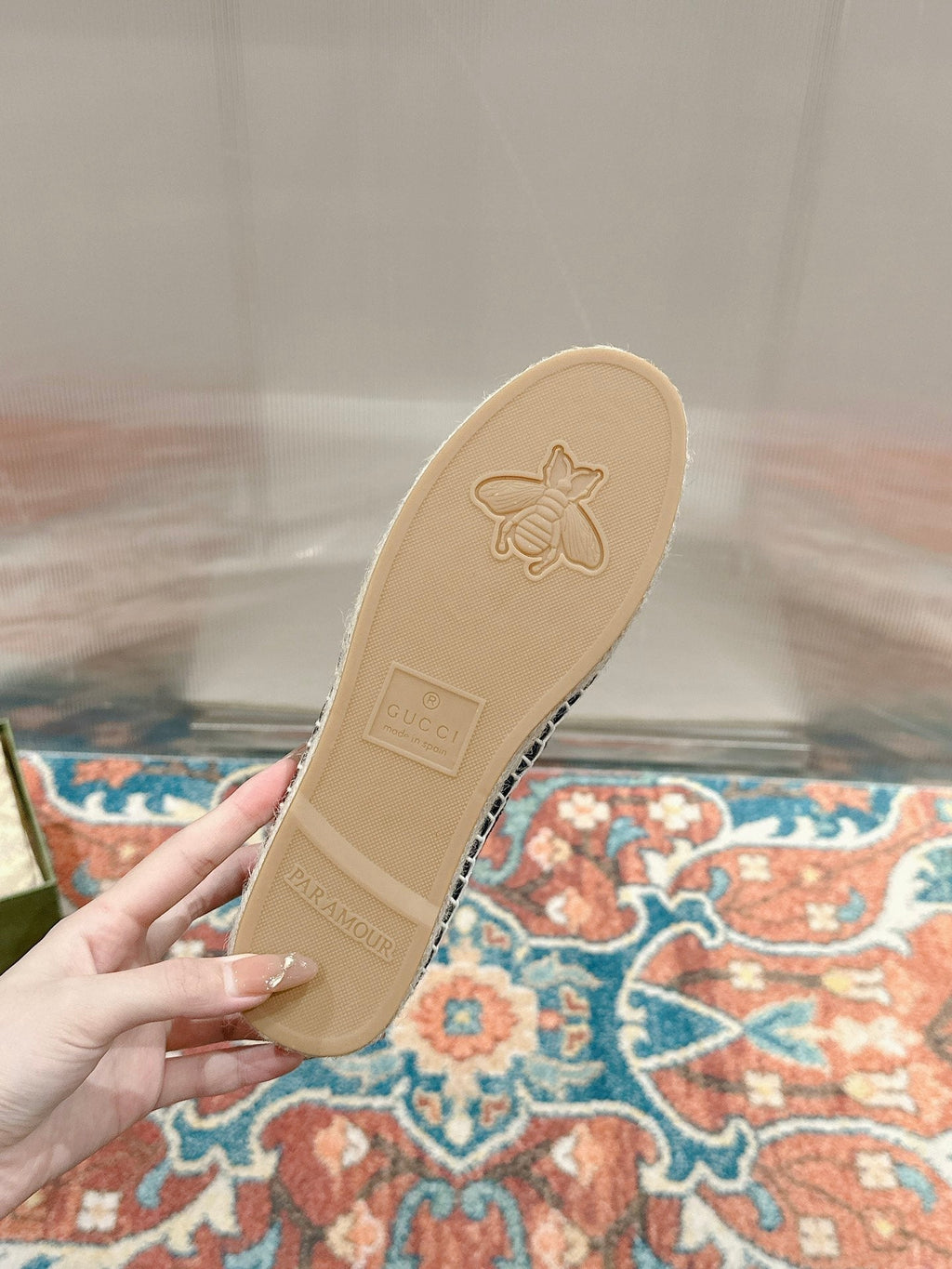 GUCCI ESPADRILLE LOAFER AEGEAN CANVAS