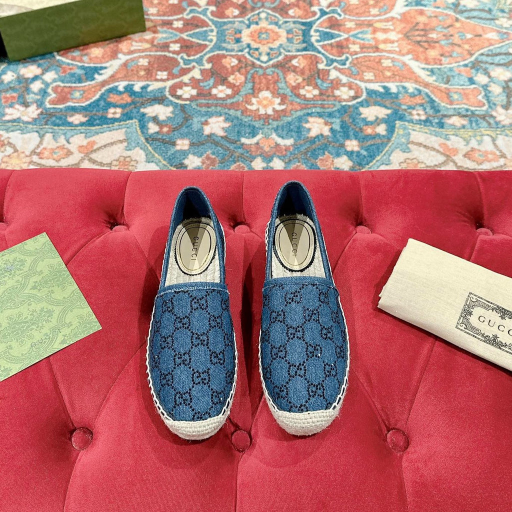 GUCCI ESPADRILLE LOAFER AEGEAN CANVAS