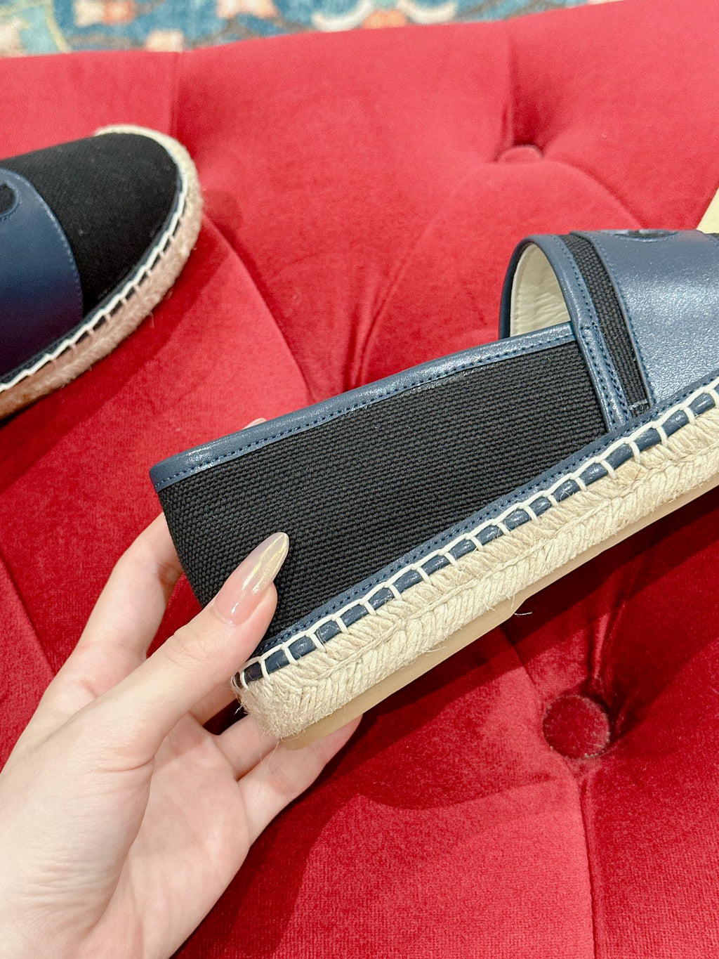 GUCCI ESPADRILLES SLIP - ON BLACK CANVAS