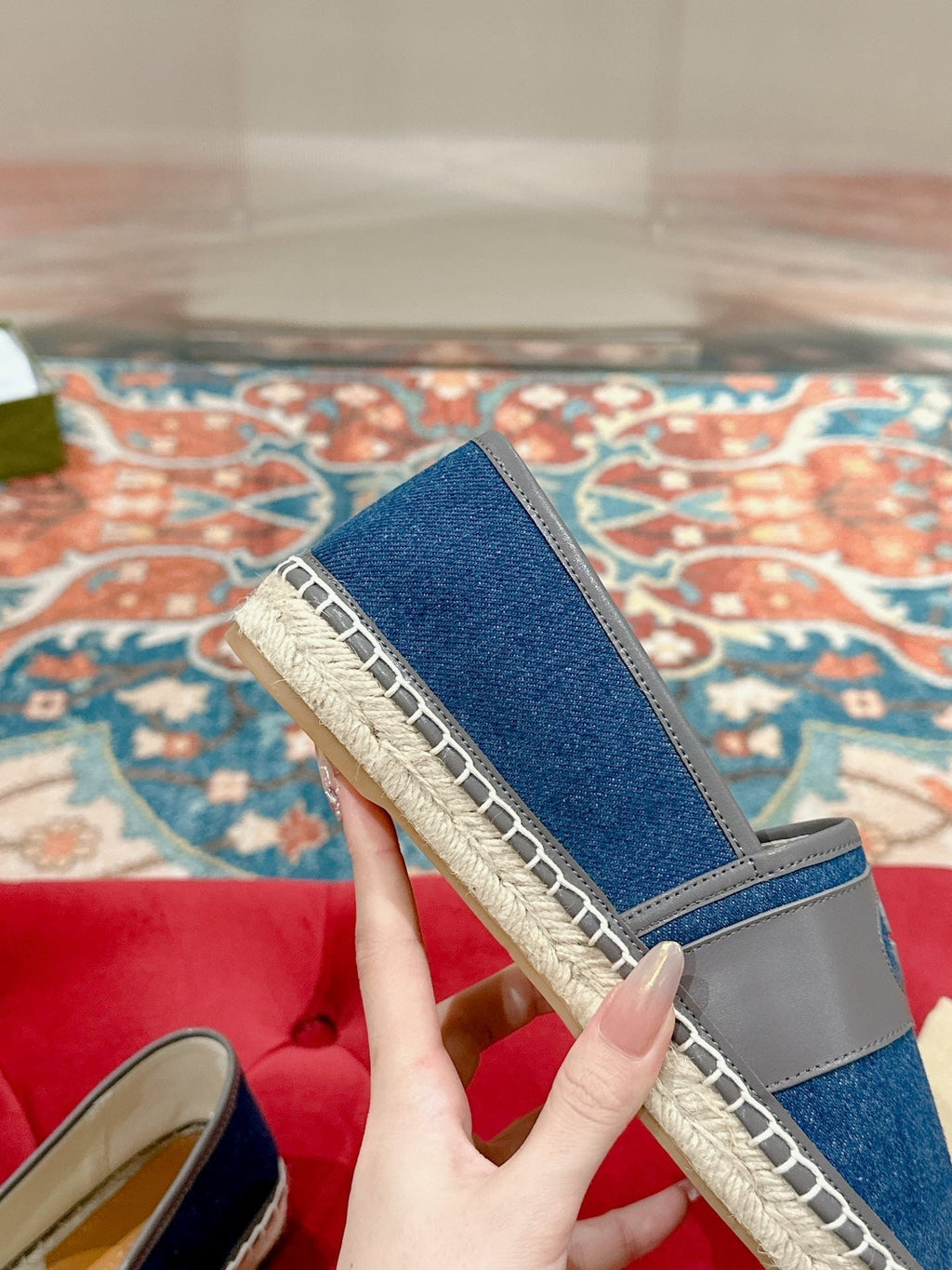 GUCCI ESPADRILLES SLIP - ON AEGEAN CANVAS