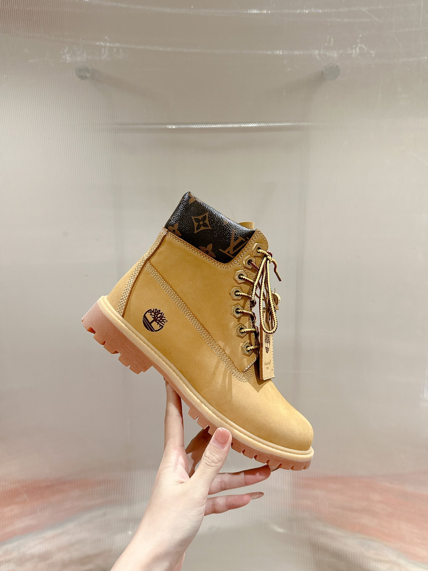 LOUIS VUITTON LV X TIMBERLAND ANKLE BOOT IN TORTILLA BROWN SUEDE