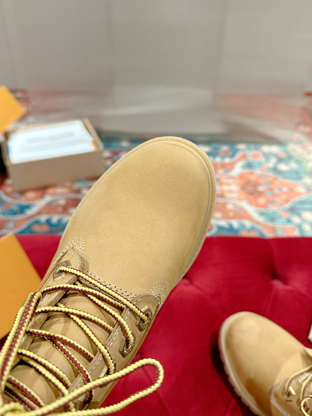 LOUIS VUITTON LV X TIMBERLAND ANKLE BOOT IN TORTILLA BROWN SUEDE