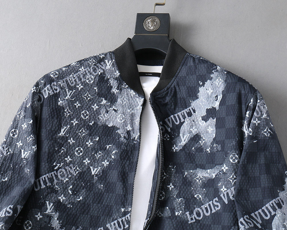 LOUIS VUITTON LV NAVY BLUE MONOGRAM AND DAMIER JACKET 239046