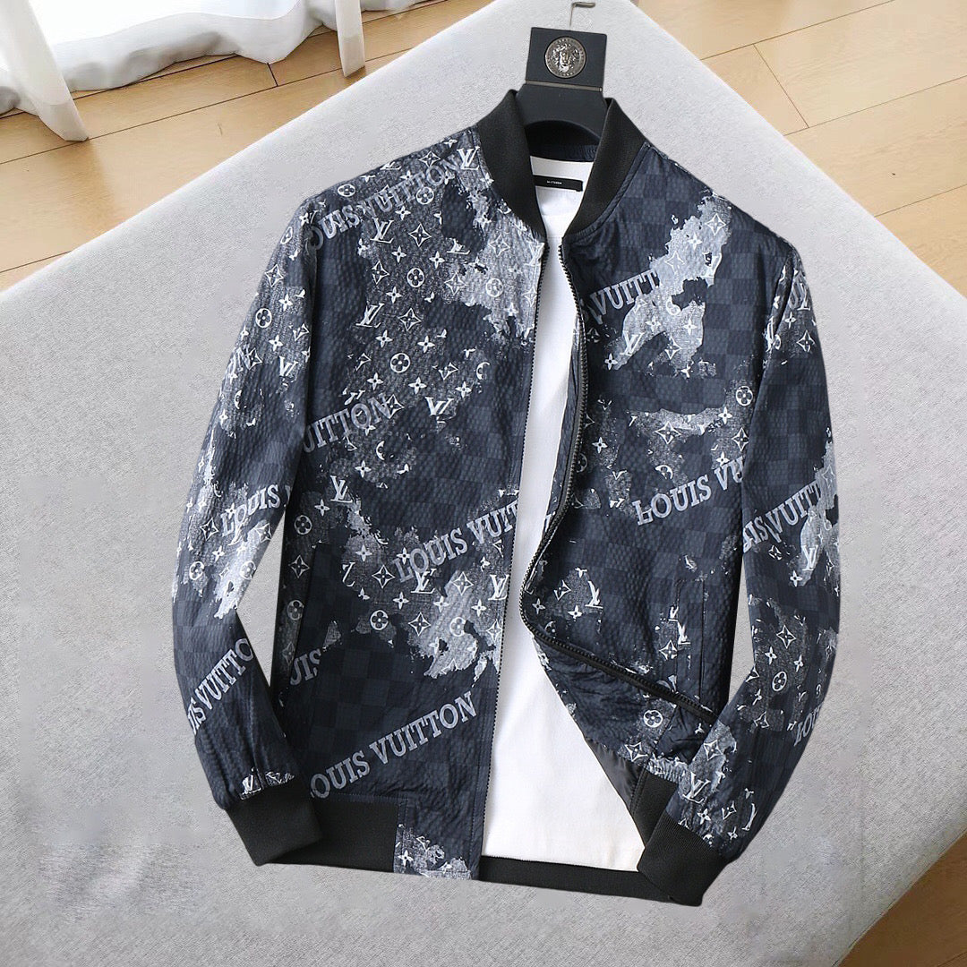LOUIS VUITTON LV NAVY BLUE MONOGRAM AND DAMIER JACKET 239046