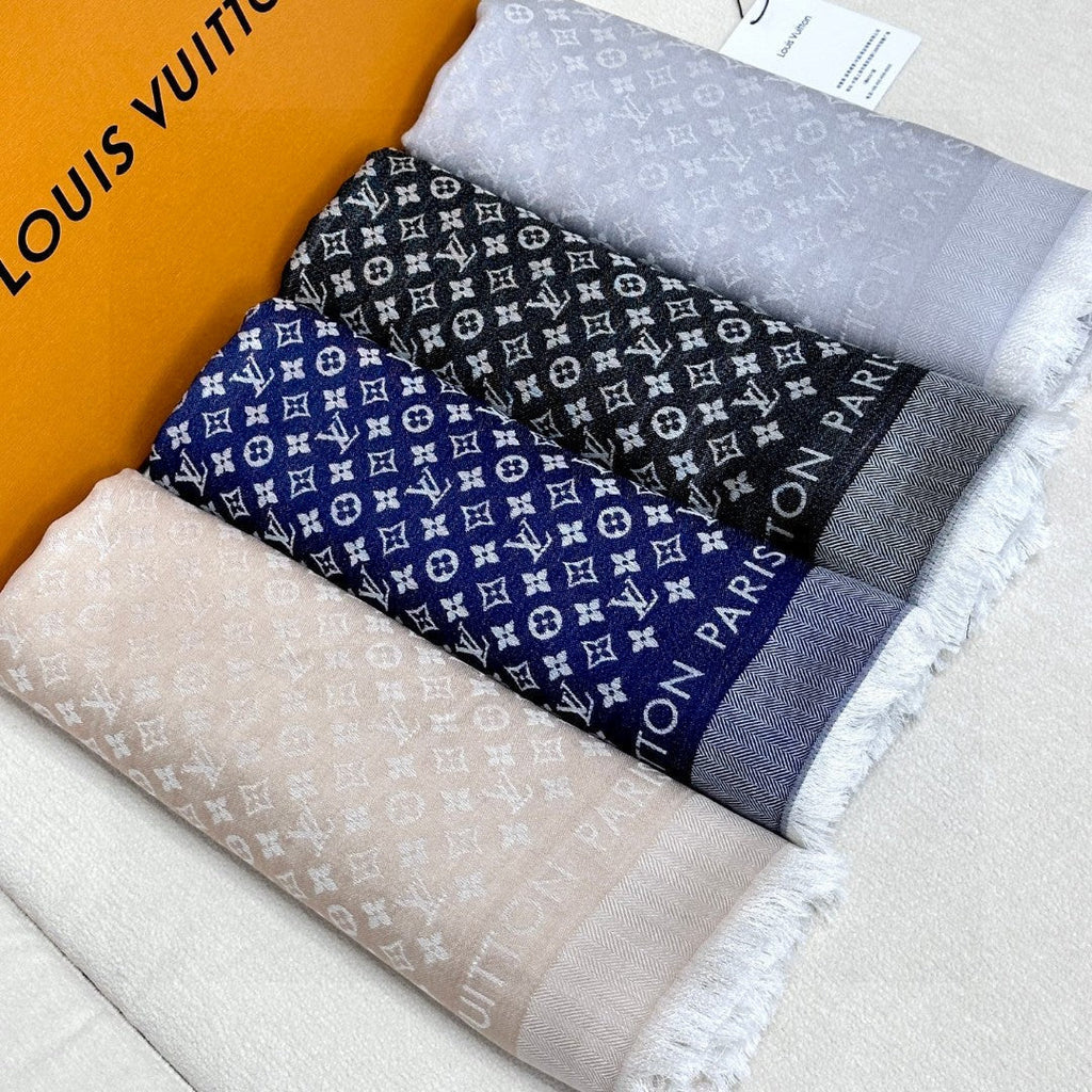 LOUIS VUITTON LV SCARF 120 CM IN WOOL MIX SILK 737299