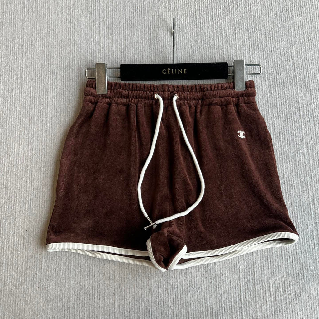 CELINE VELVET DRAWSTRING WAIST SHORTS 275633