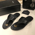 LOUIS VUITTON FLAT THONG IN BLACK CALFSKIN