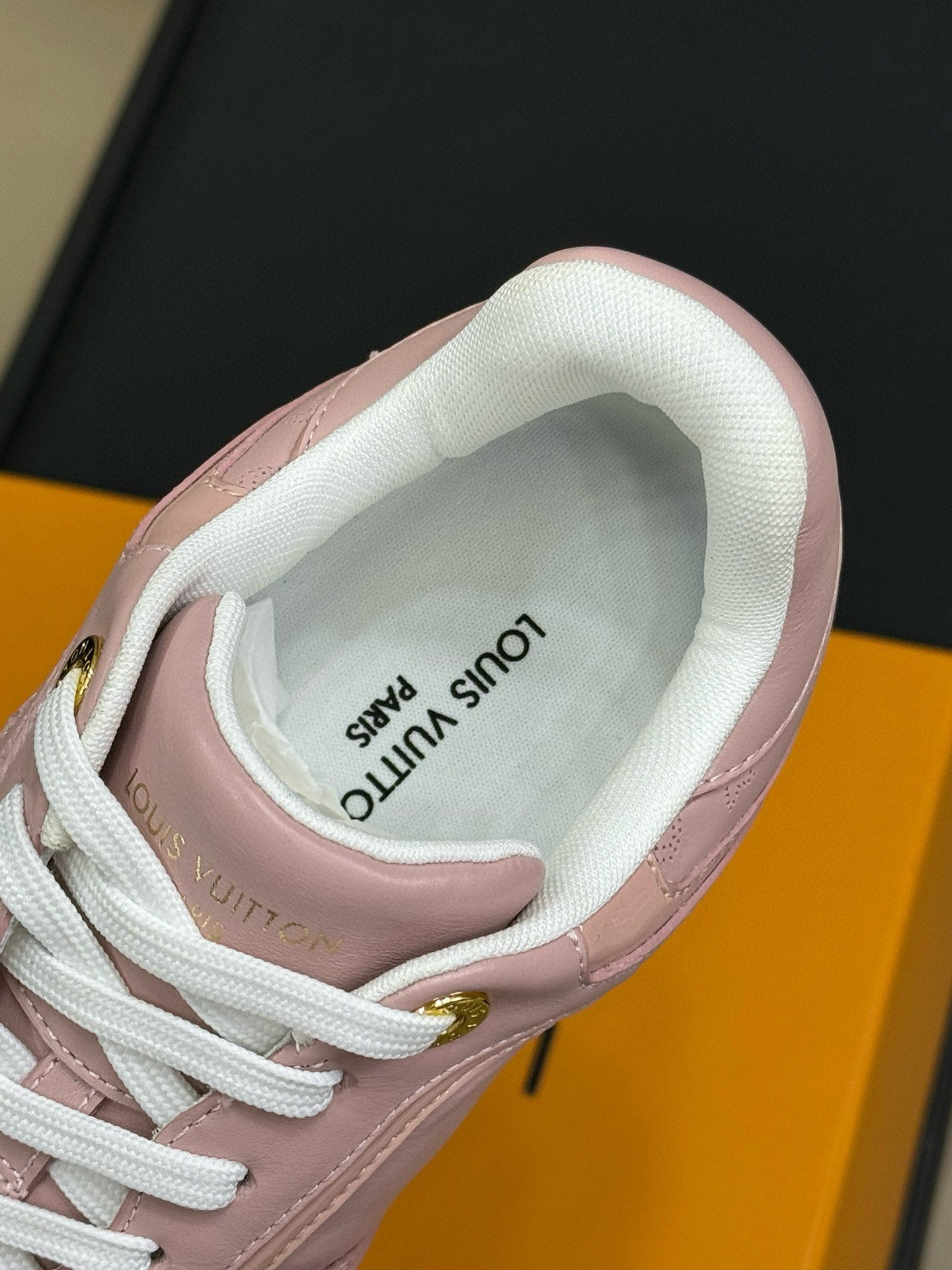 LOUIS VUITTON LV NEO RUN AWAY SNEAKER IN PASTEL PINK CALFSKIN