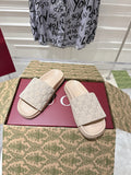 GUCCI SLIDES IN NUDE BEIGE SUEDE WITH EMBOSSED LOGO STYLE 2