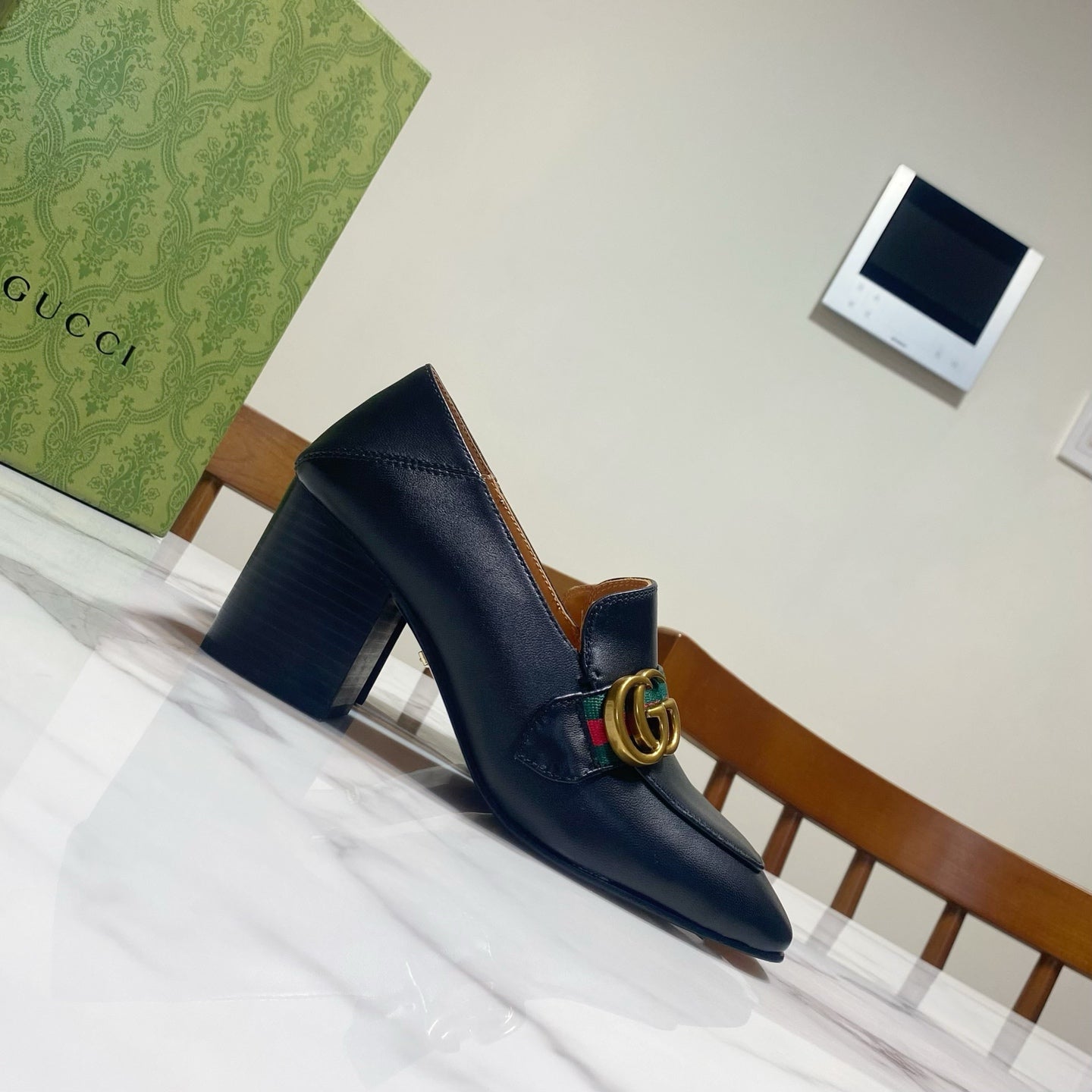 GUCCI 26S LOAFERS 75 MM IN BLACK CALFSKIN STYLE 1