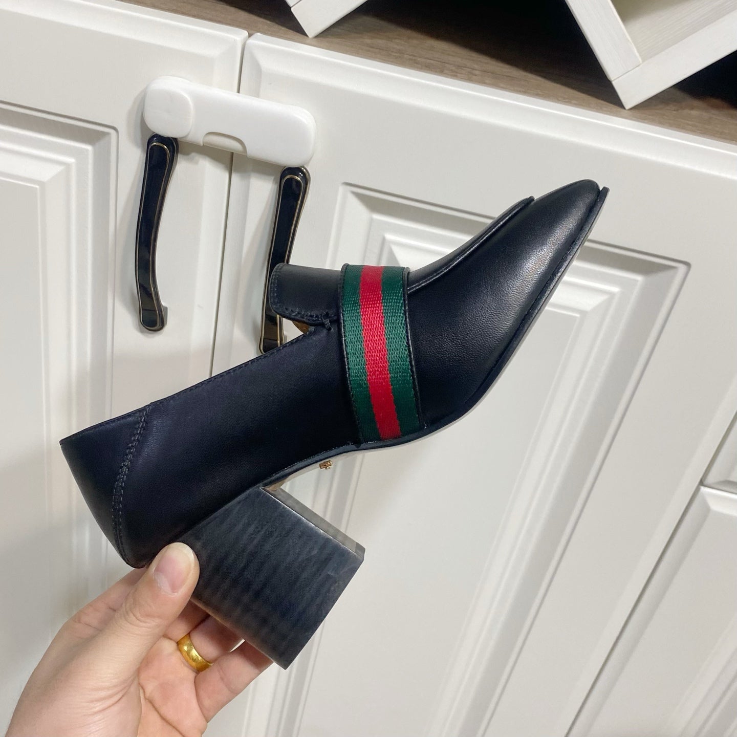 GUCCI 26S LOAFERS 75 MM IN BLACK CALFSKIN STYLE 1