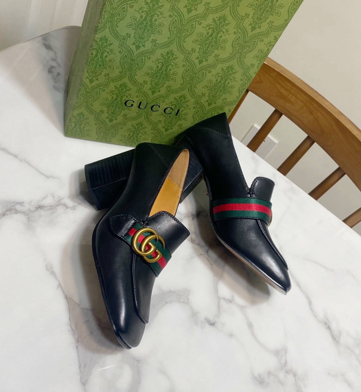 GUCCI 26S LOAFERS 75 MM IN BLACK CALFSKIN STYLE 1