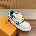 LOUIS VUITTON LV Trainer Maxi Sneaker White Mix Emerald Green Calfskin