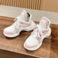 LOUIS VUITTON LV ARCHLIGHT SNEAKER IN WHITE MIX BABY PINK EMBOSSED CALFSKIN