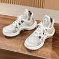 LOUIS VUITTON LV ARCHLIGHT SNEAKER IN WHITE MIX PALE GRAY CALFSKIN AND MONOGRAM DENIM