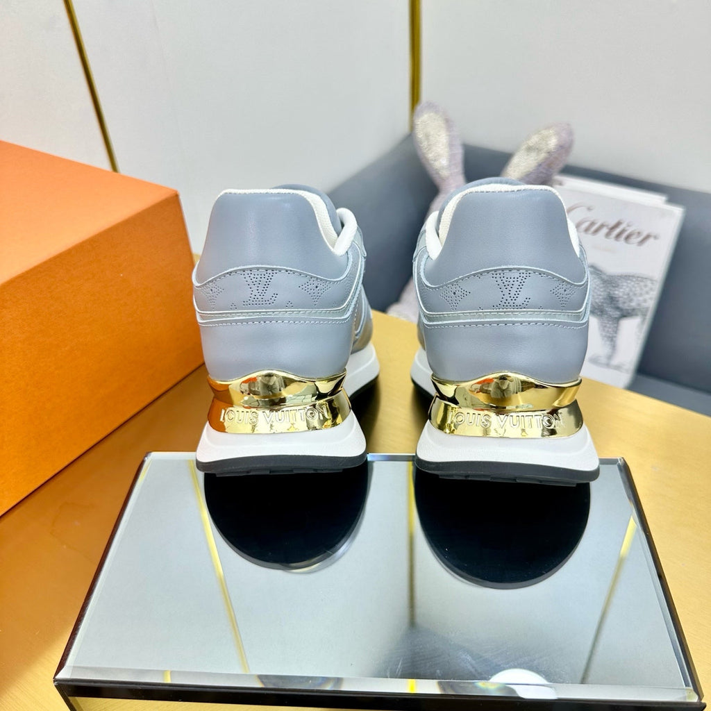 LOUIS VUITTON NEO RUN AWAY SNEAKER IN SHARK GRAY CALFSKIN