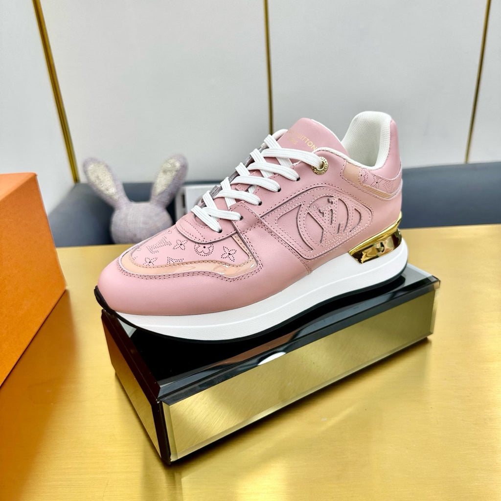 LOUIS VUITTON NEO RUN AWAY SNEAKER IN ROSE PINK CALFSKIN