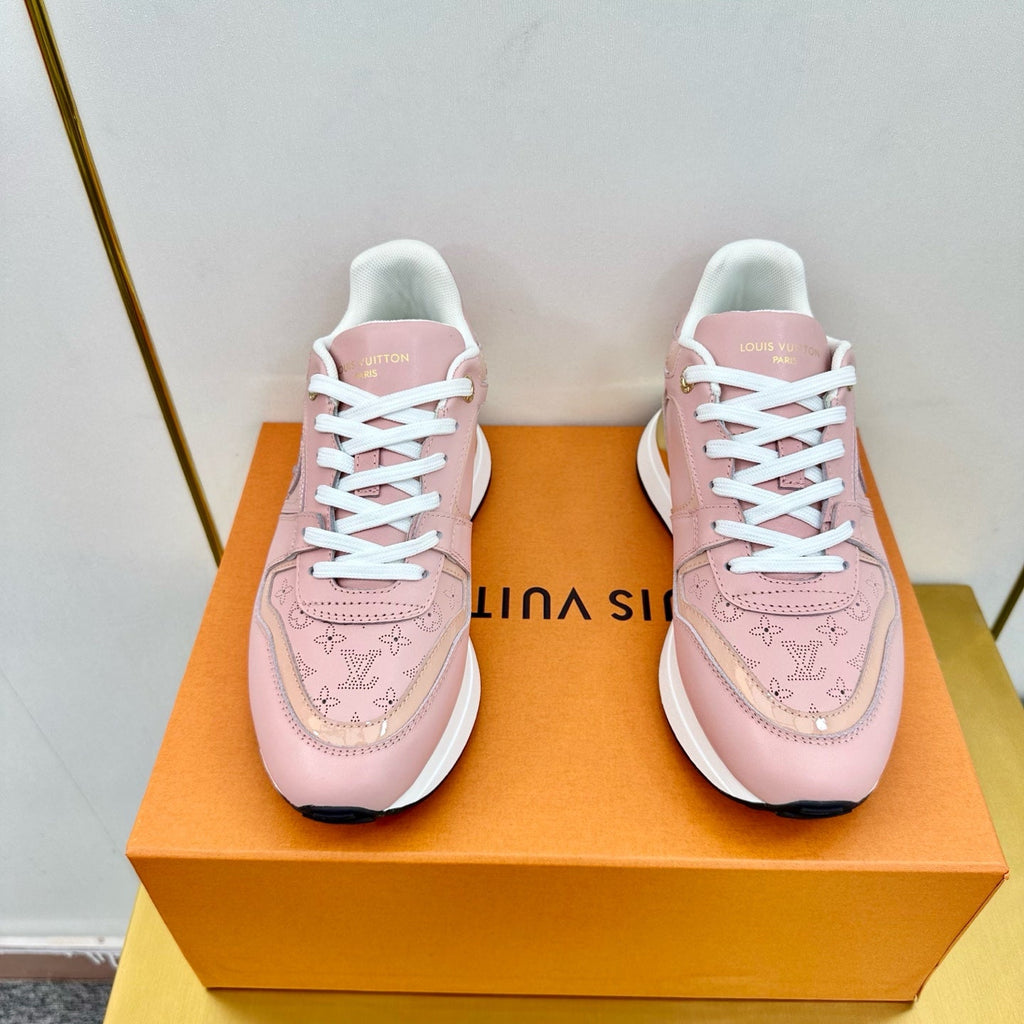 LOUIS VUITTON NEO RUN AWAY SNEAKER IN ROSE PINK CALFSKIN
