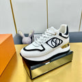 LOUIS VUITTON NEO RUN AWAY SNEAKER IN WHITE MIX BLACK CALFSKIN