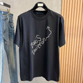 LOUIS VUITTON LV T-SHIRT IN BLACK PURE COTTON LOGO PRINT 238774