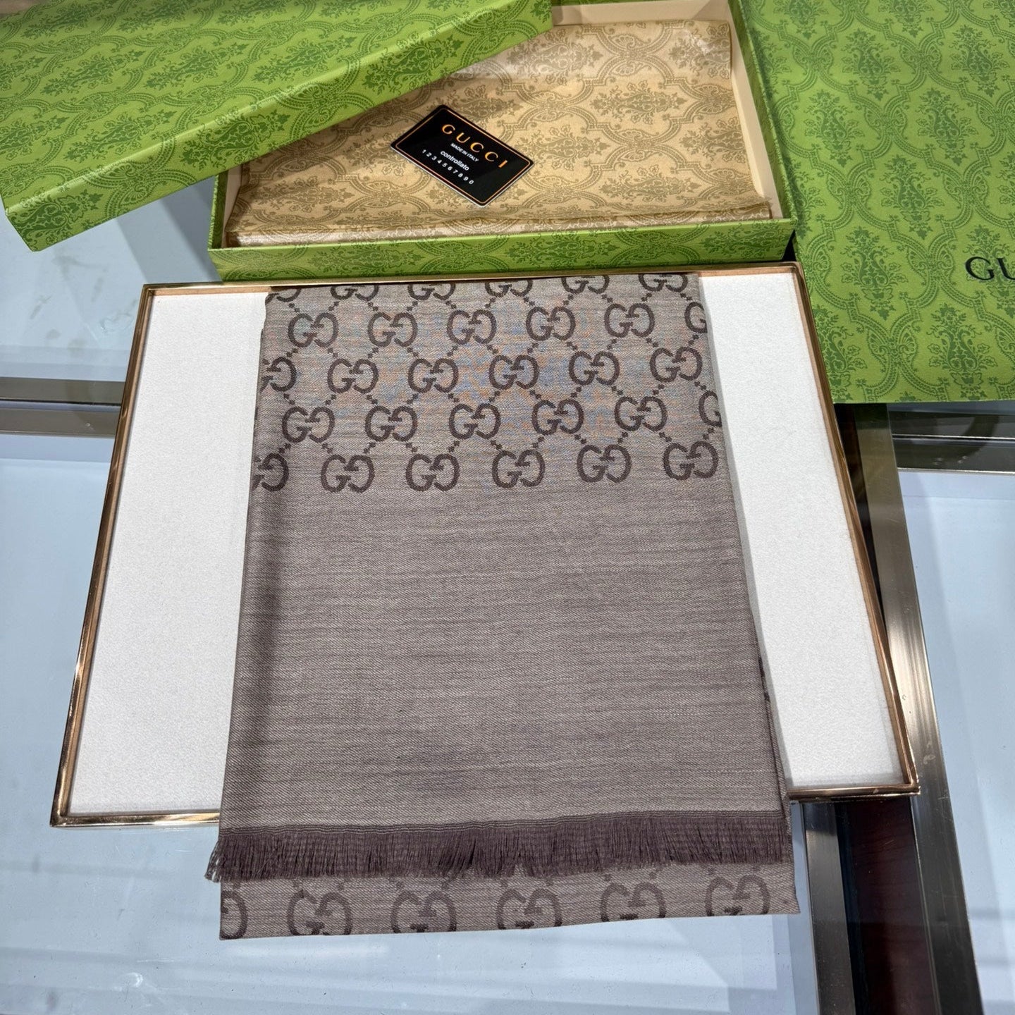 GUCCI 25S SCARF 200 IN CASHMERE SILK 706563